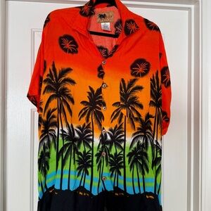 Tropical Palm Tree Button-Up Shirt